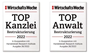 FRH unter den TOPKanzleien Restrukturierun Auszeichnungen